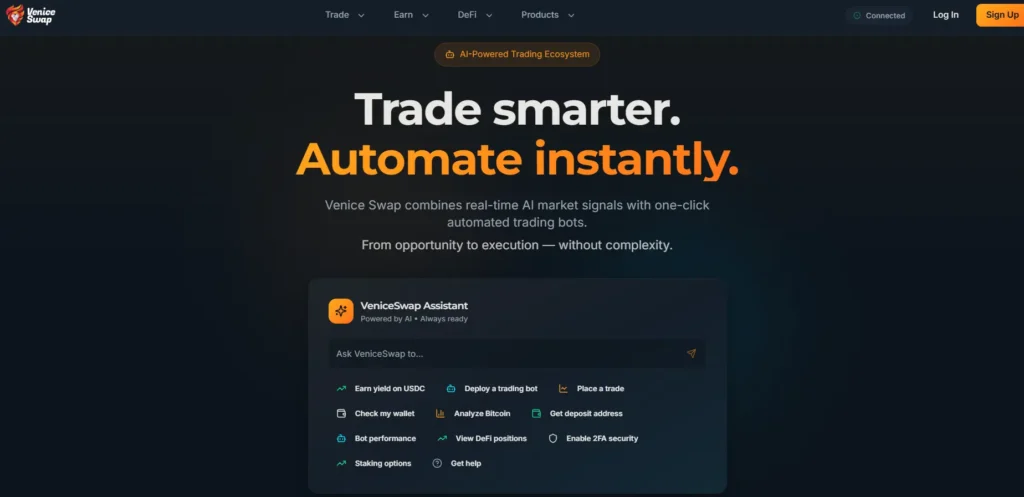veniceswap ai trading platform