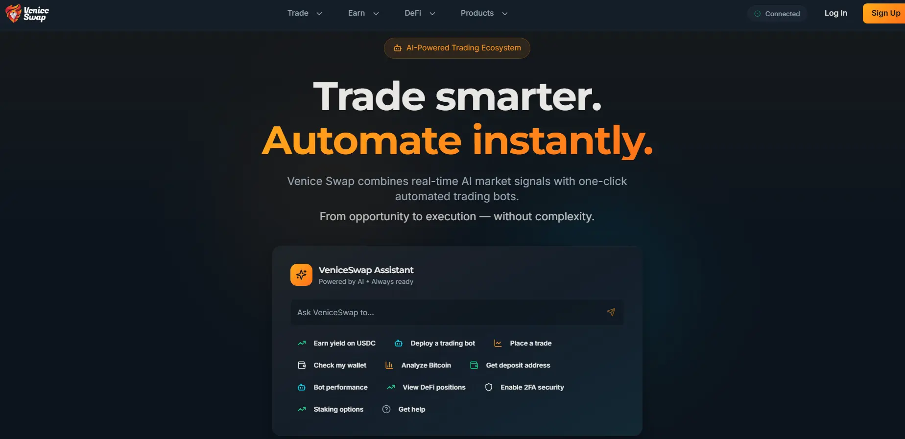 veniceswap ai trading platform