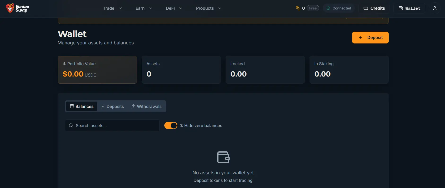 veniceswap wallet management